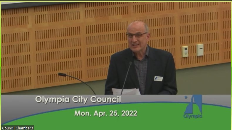 Olympia City planning director Leonard Bauer asks the city council to renew the declaration of a public health emergency.