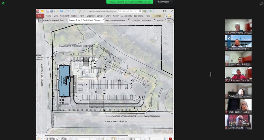 Olympia Site Plan committee hears a proposal to construct a fast-food restaurant 2930 Capital Mall Drive Southwest, Olympia.