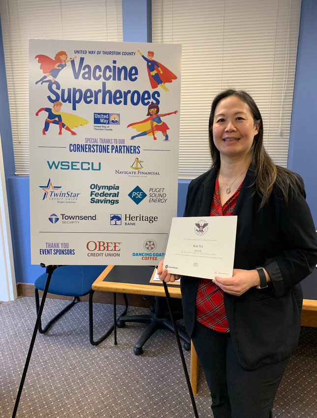 President&rsquo;s Volunteer Service Awardee Kim Yee served for 473 hours volunteering for Thurston County&rsquo;s vaccination drive last year.