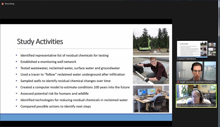 At the Olympia city council meeting held July 19, 2022, LOTT Environmental Planning and Communications Director Lisa Dennis-Perez enumerated the research group activities they have done over the years for reclaimed water infiltration study.