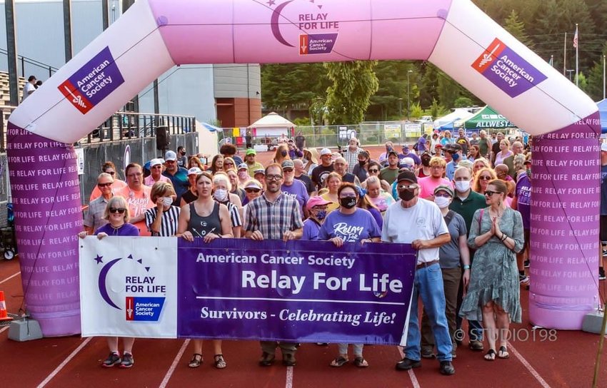 This was the scene in 2021 of the first lap of Thurston County's Relay for Life, the Survivor and Caregiver lap.