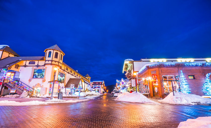 Where it&rsquo;s Christmas every day in December! Leavenworth, Washington. Beautiful Leavenworth with lighting decoration in winter.