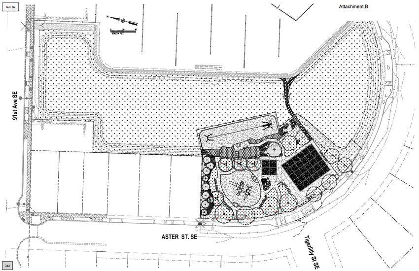 A layout of Preserve Park which will be located on Aster Street and 91st Street.