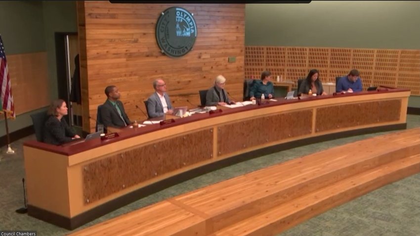 All seven councilmembers participated in the vote to ask voters to approve a Regional Fire Authority at the Olympia City Council meeting on December 6, 2022.