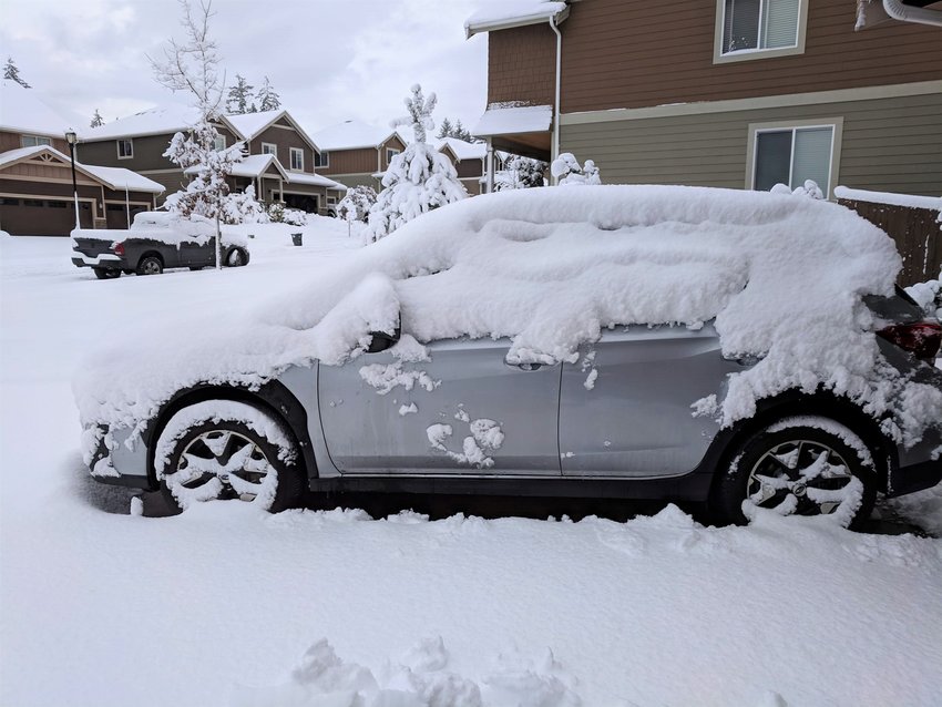Snow from a winter storm in 2019.
