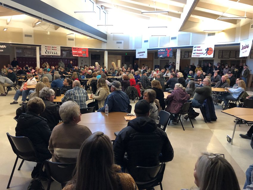 More than 300 residents appeared at the town hall meeting at Tenino High School on January 29, 2023 regarding the planned residence for sex offenders planned to be run from a single-family house in Maytown.