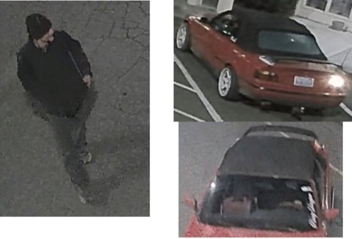 Photos of the suspected thief, taken form Lacey Police's post.