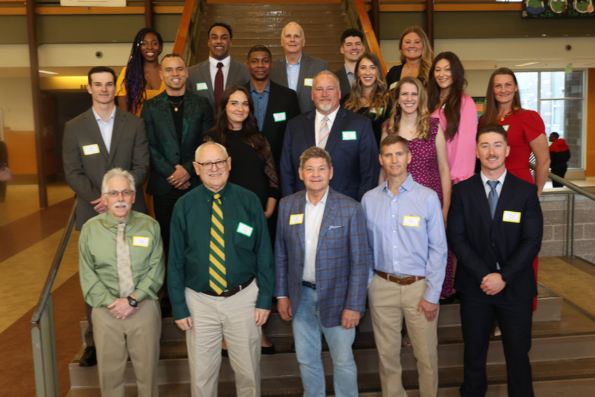 The 20 inductees honored, 19 are pictured here: Brennan Kalewahea, Jeff Birbeck, Katelynn Blume, Bob Dewitt, Pat Geiger, Dave Lehnis, Stone Hart, Anthony Le, Stephanie Little, Matthew Mercer, Annaleisha Parsley, Antwan Miller, Riley Overland(Podowicz), Kevin Russel, Taryn Smith, Taylor Smith, Sasha Weber, John Wilson, Ronnie Hamli, and Kevin Young.