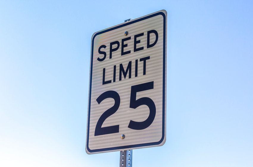 25 Miles per hour MPH speed limit sign
