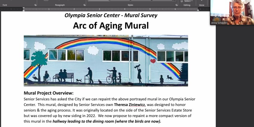 A preview of the proposed mural for the Olympia Senior Center.