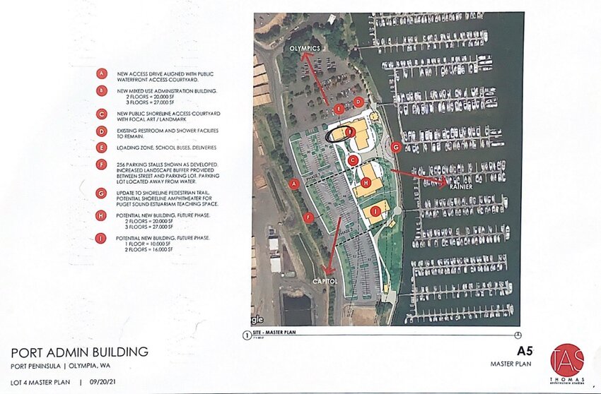 Documents prepared for a Port Commission meeting showed an initial layout plan for the planned Marine Waterfront Center.