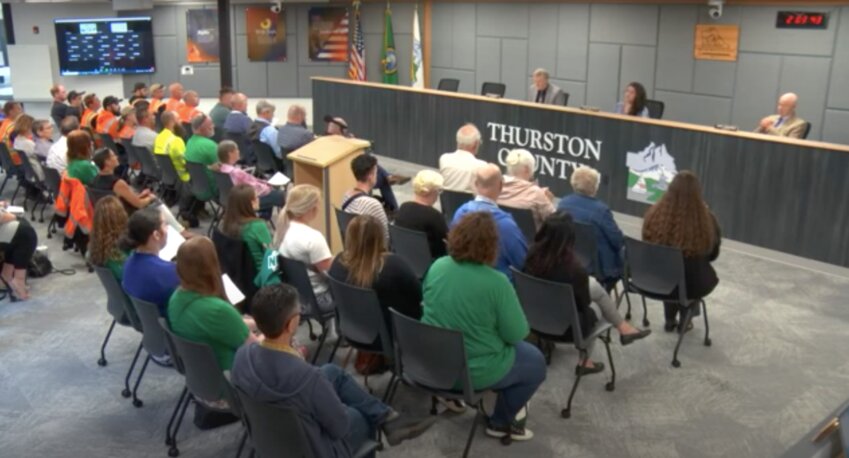 The Thurston Board of County Commissioners' (BOCC) public meeting on Tuesday was unusually jam-packed as county staff flocked to call for a just and liveable salary.