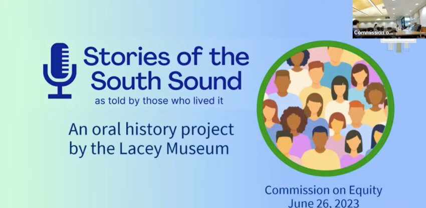Museum Coordinator Felicia Rova-Chamroeun presented her  &ldquo;Stories of the South Sound&rdquo; project to the Lacey Commission on Equity during its public meeting on June 26, 2023.
