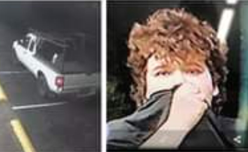 These images show the truck likely used and a suspect wanted for two burglaries on June 28, 2023 in the Steamboat Island area.