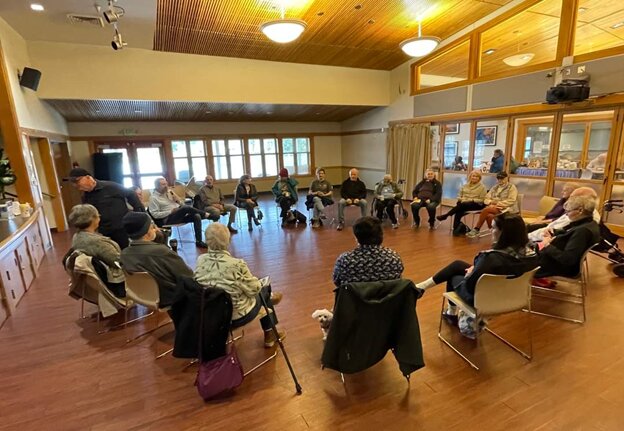 Death Cafe discussion of people in a group setting with a Death Doula (people who assist people who are dying, and their families, to navigate the challenges that accompany the transition at the end of life). Location was at the Lacey Senior Center.