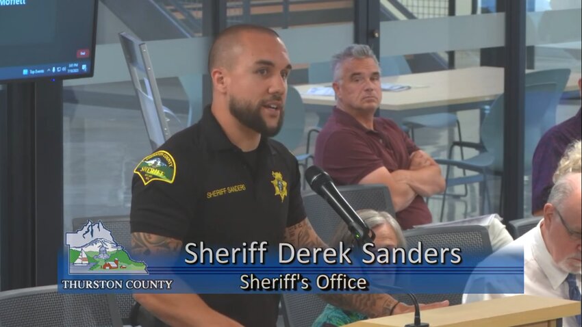 Thurston County Sheriff Derek Sanders informed county commissioners what his department plans to do with funds from the proposed public safety tax on July 18, 2023