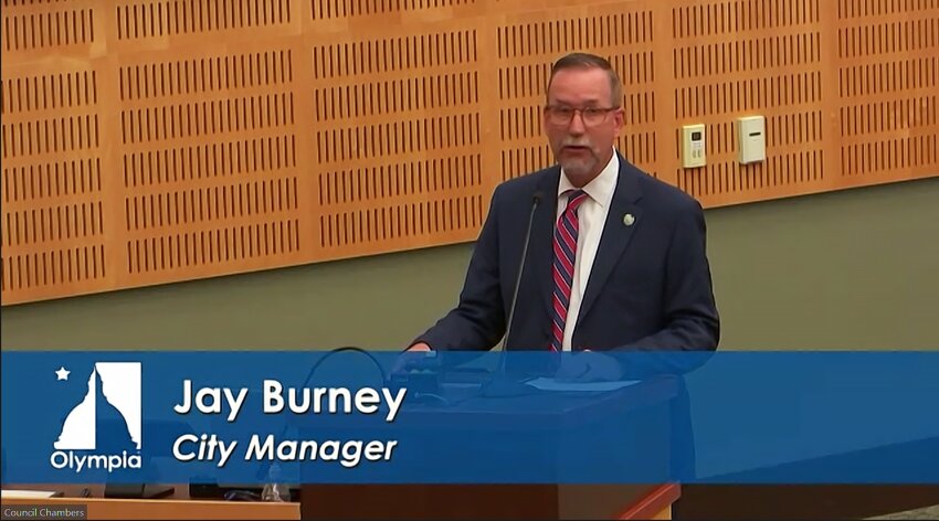 At the Olympia City Council meeting on Tuesday, August 22, 2023, Mayor Cheryl Selby announced City Manager Jay Burney's recognition and award from WCMA.