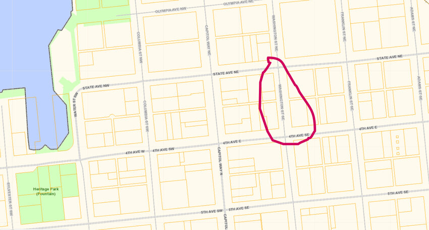 Washington Street between 4th Avenue and State Avenue (the area encircled in red) will be closed for Lula Fest.
