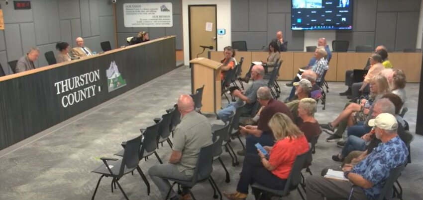 Some residents of Thurston County came forward during a public hearing to weigh in on the proposed rezoning of some areas under the Grand Mound Subarea Plan Update on September 19, 2023.
