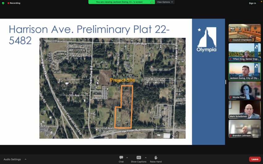 This is the project site (orange area) of the proposed preliminary plat.