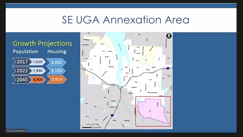 The Olympia City Council held a study session on the potential annexation of southeast Urban Growth Development on Sept. 19, 2023. Resource person CP&amp;D Deputy Director Tim Smith and Olympia Finance Director Aaron BeMiller discussed the city services and general fund impacts of the proposed annexation.