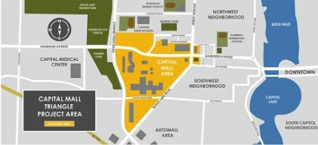 Capital Mall triangle area overview map