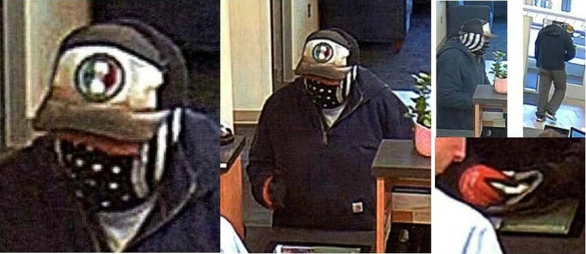 Photo of the suspect captured in the bank&rsquo;s security camera footage