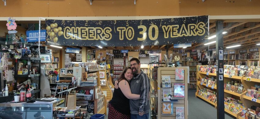 Gabi&rsquo;s store with the 30th-anniversary banner. It&rsquo;s a place full of goodies, light, and love! 2023.