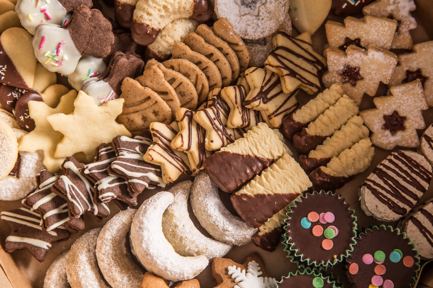 An assortment of holiday cookies and treats