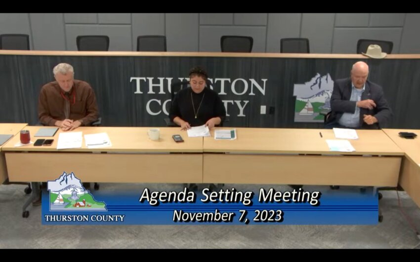 Thurston County Commissioners during its County Agenda-setting meeting Tuesday, November 7, 2023.