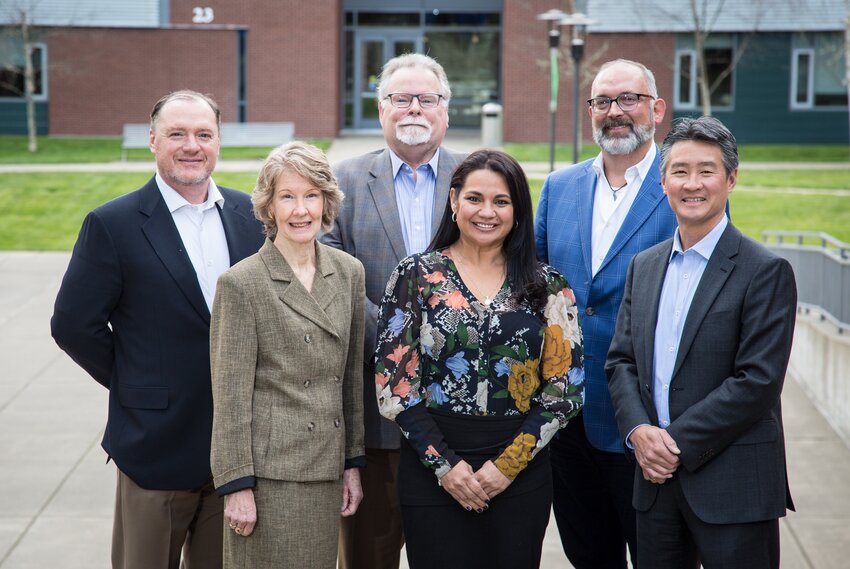 SPSCC Board of Trustees (back row, left to right) Jefferson Davis, Steven Drew, Timothy Stokes, (front row, left to right) Judith Hartmann, Rozanne Garman and Doug Mah