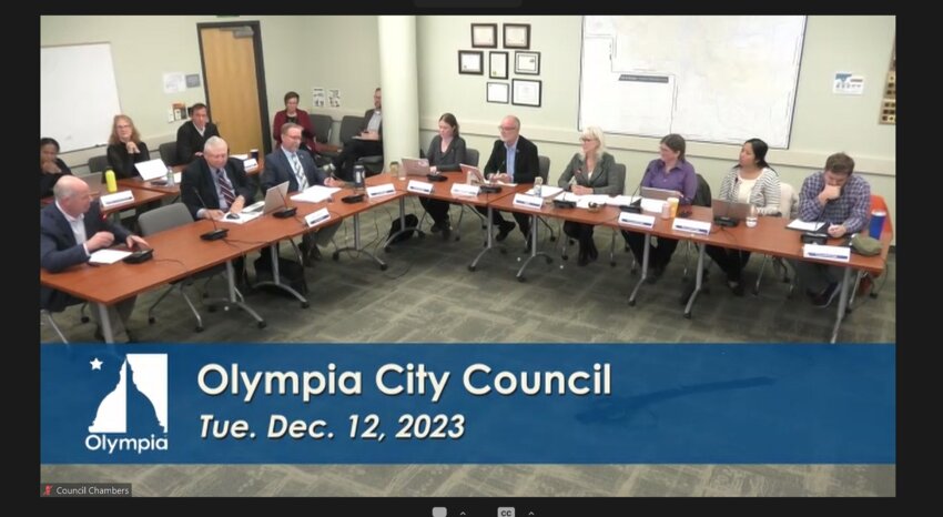 Olympia Public Works Director Mark Russell presented two ordinances related to the transportation projects fund, which the city council unanimously approved on Tuesday, December 12, 2023.