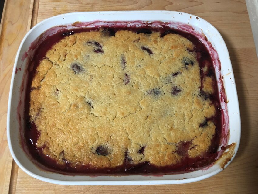 Plum cobbler is easy to make -- if you have the plums and can find buttermilk.