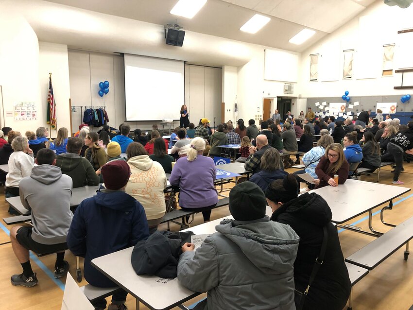 Approximately 120 parents, teachers and students gathered on Friday evening, January 5, 2024 at Madison Elementary School in Olympia to oppose district plans to close it next year.