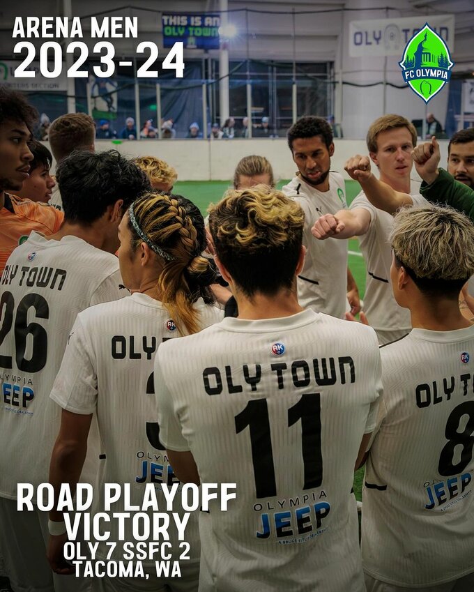 This season, FC Olympia's men's arena soccer team was the first to give the club a postseason away victory.