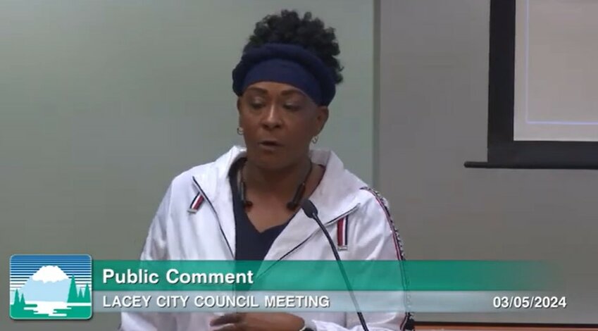 Evelyn Cheney, a Lacey resident for the past five years, addressed the Lacey City  Council, saying she had noticed a steady increase in her water bill over the last two years.