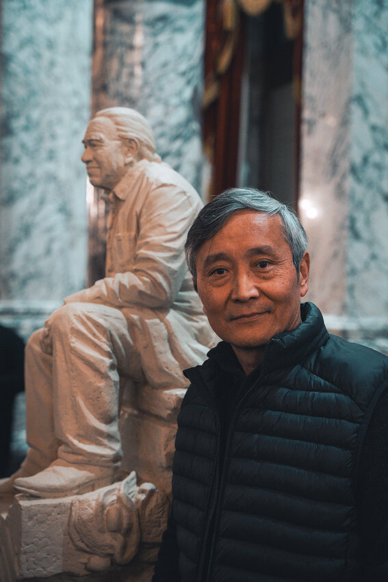 Sculptor Haiying Wu will create a statue of Nisqually activist Billy Frank Jr., and the public will witness his creative process during the 4-month project.