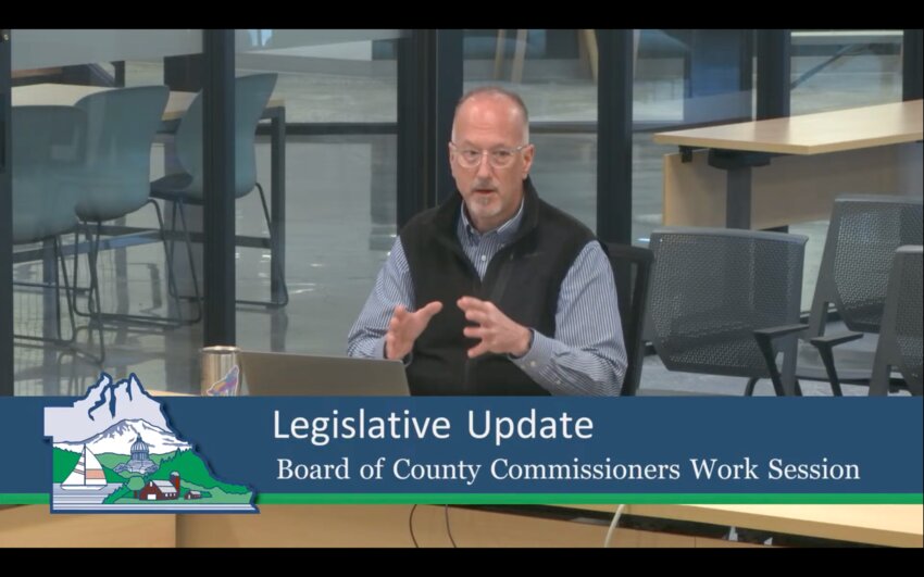 Assistant County Manager Robert Gelder shared the legislative update with Thurston&rsquo;s Board of County Commissioners.