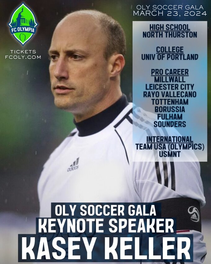 Former USMNT goalkeeper and Olympia-born Kasey Keller is the keynote speaker of the Oly Soccer Foundation Gala Fundraising Night on March 23.