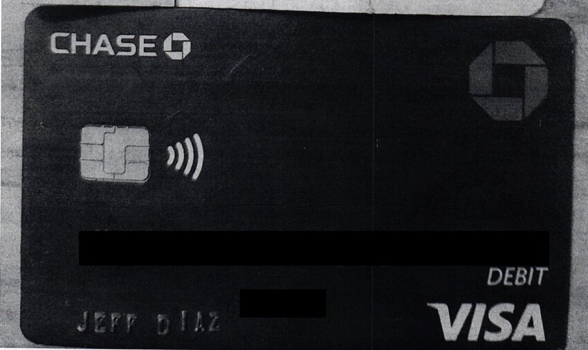 The credit card used by the suspect for his hotel stay.