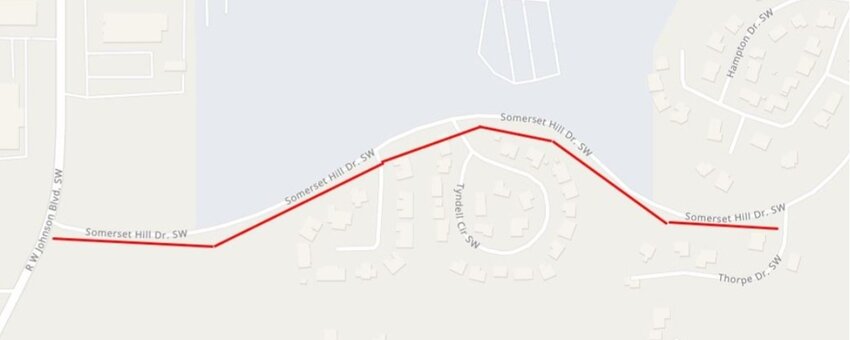 Somerset Hill Drive from R.W. Johnson SW to Thorpe Drive SW on will be closed from April 1 to April 15 from 8:30AM to 4:30PM.
