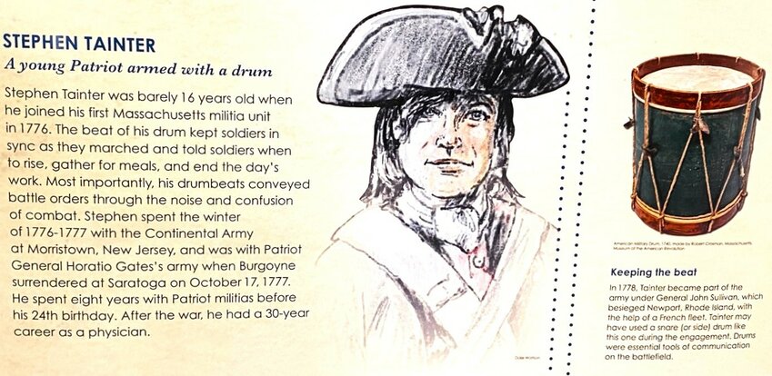 Synopsis of Stephen Tainter's role in the American Revolution.
