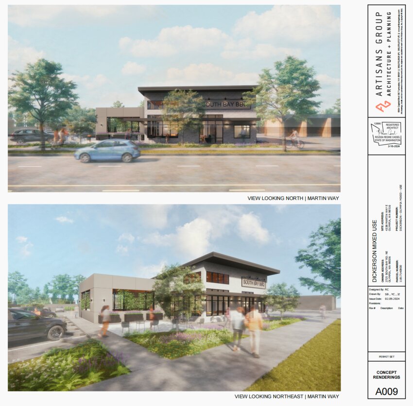 The Olympia Design Review Board met on April 4, 2024, and produced a Detail Design Review recommendation for a proposed one-story commercial space at 4336 Martin Way E Olympia.