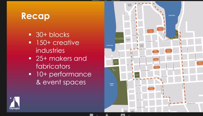 At Wednesday's Community Livability and Public Safety meeting, Daisha Versaw, Economic Development senior program specialist, mentioned that Creative District is home to over 150 creative businesses in Olympia.