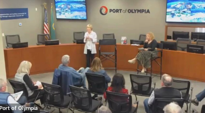 The Port of Olympia held a town hall meeting with Executive Director Alexandra Smith on April 24.