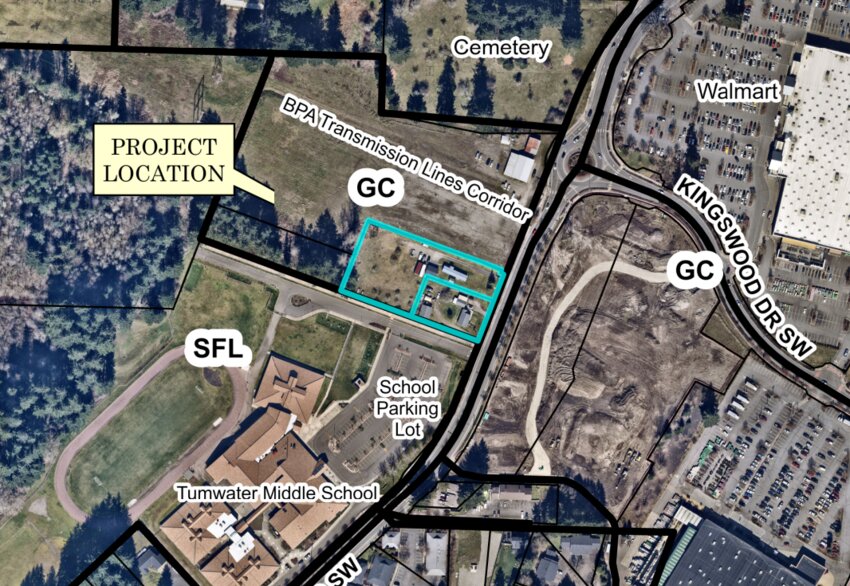 The storage facility is immediately north of the Tumwater Middle School, according to a vicinity map shared during a public hearing on April 24.