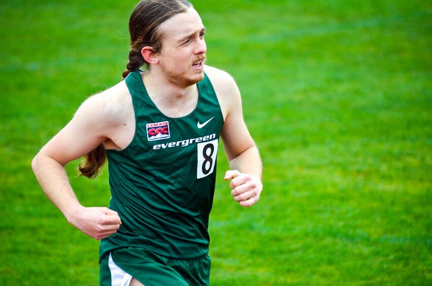 Evergreen State College&rsquo;s River Scheuerell qualifies for the nationals in the men&rsquo;s 5000-meter racewalk.