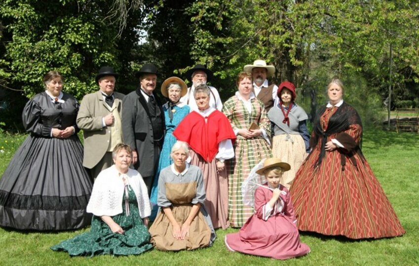 Tumwater Historical Society (THA) board members and friends pictured at a Tenino event in 2011.