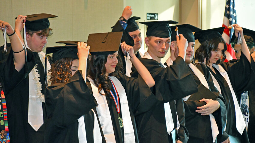 Group photo showing 2024 ORLA graduates turning their tassels