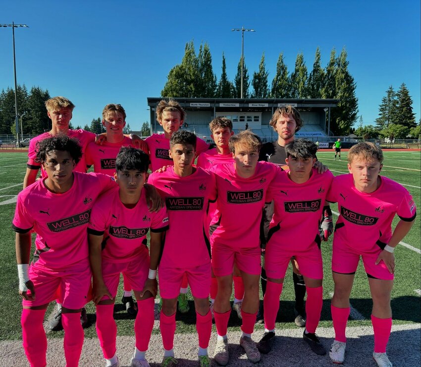 FC Olympia in their afterglow kit in the last USL2 match of the season.